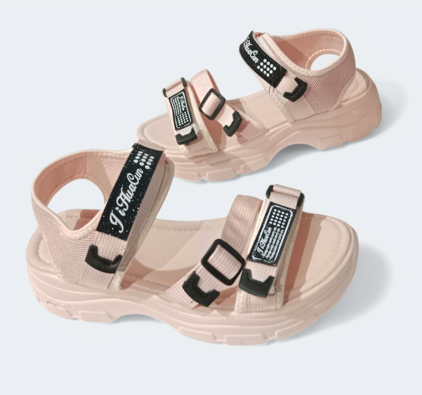 Ladies Pink chunky sandals| women's thick sole Stylish sandals