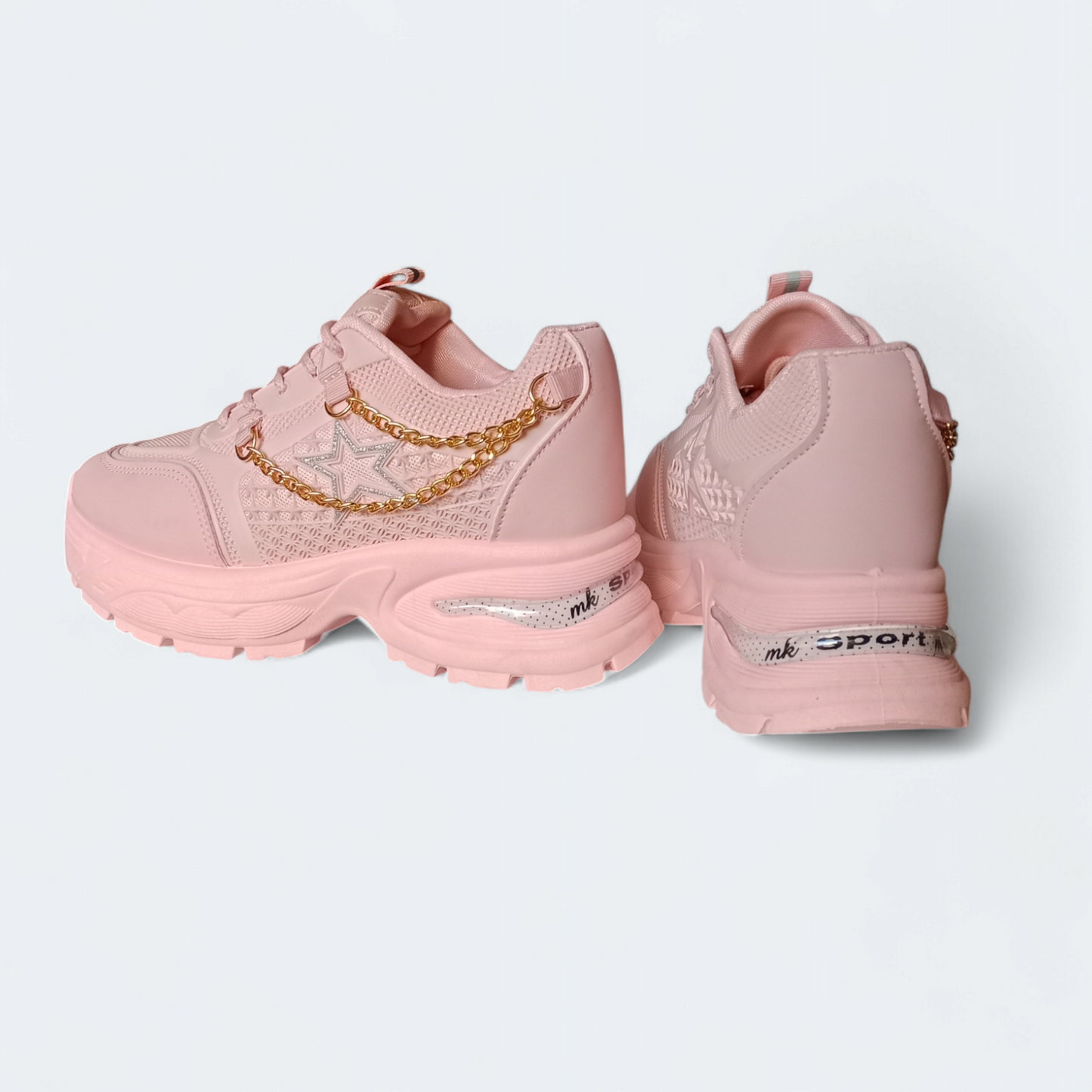 Women's High sole joggers shoes Girls chunky sole Chain shoes