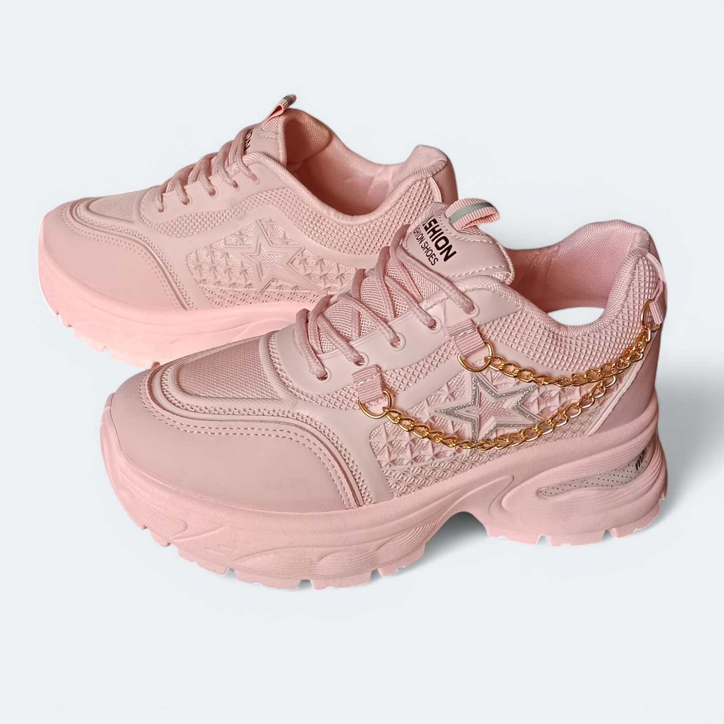 Women's High sole joggers shoes Girls chunky sole Chain shoes