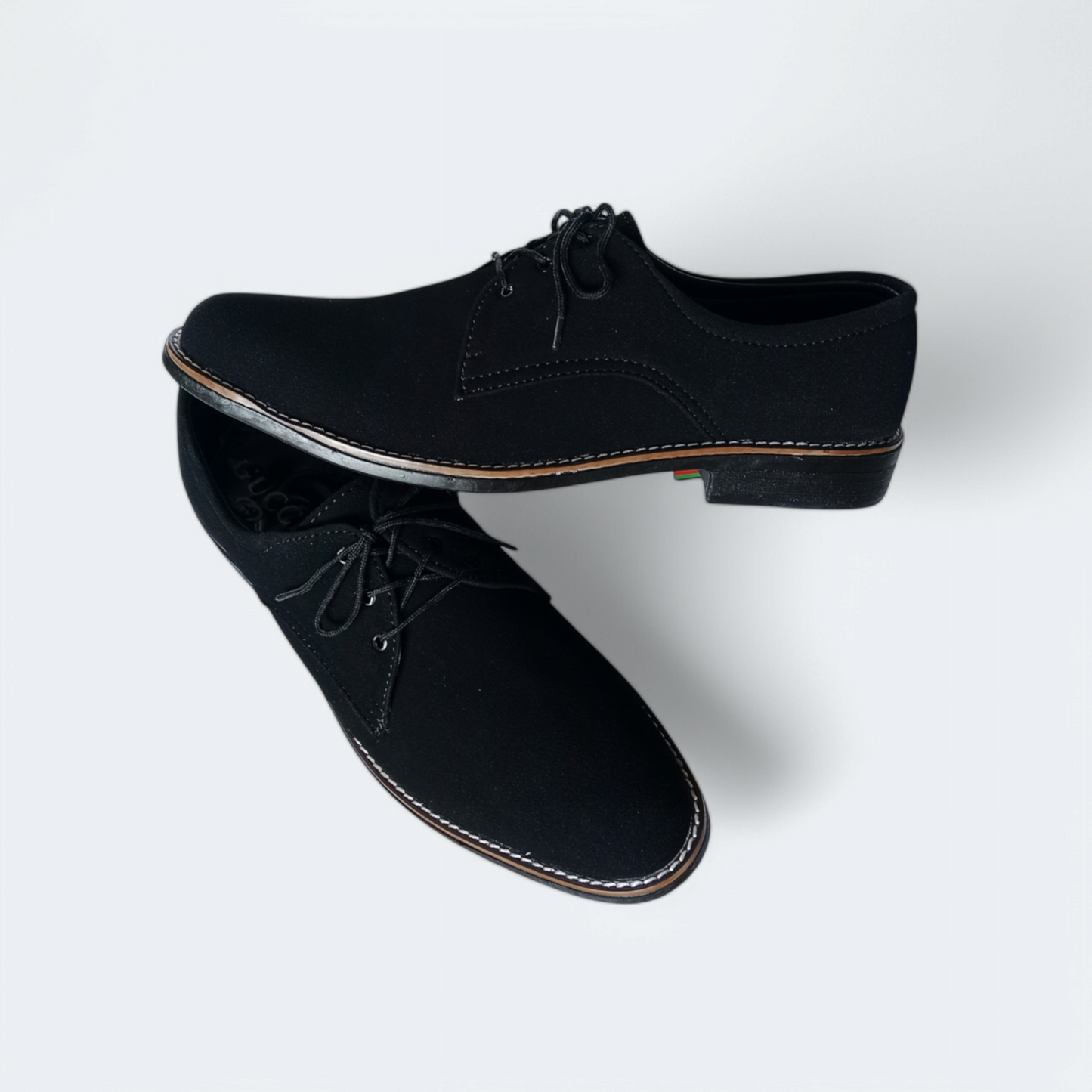 Men's Black causal lace-up suede leather shoes