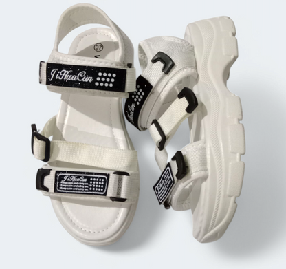 Chunky white sandals | Ladies Korean style sandals