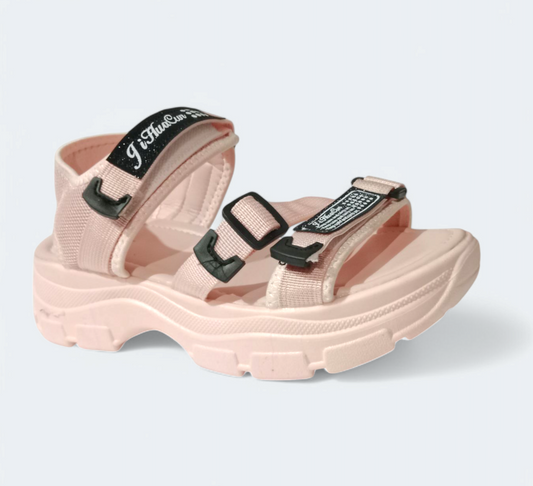 Ladies Pink chunky sandals| women's thick sole Stylish sandals