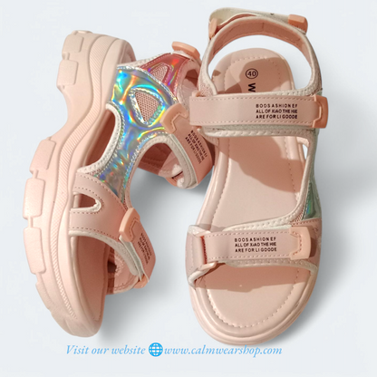 Women's thick sole sandals| Pink chunky sandals