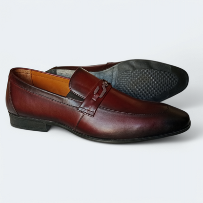 Classic leather shoes Double shade Maroon black formal shoes