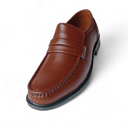 Men's leather loafers shoes Brown formal dress shoes