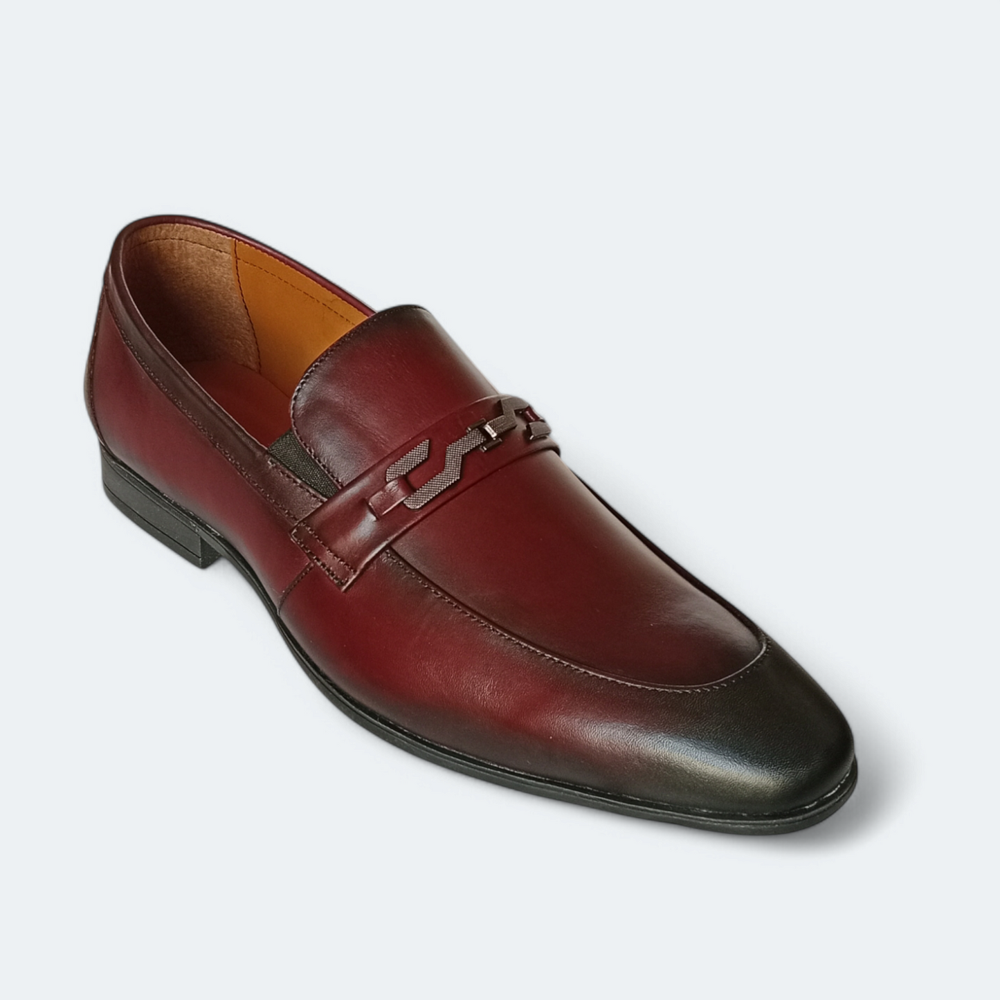 Classic leather shoes Double shade Maroon black formal shoes