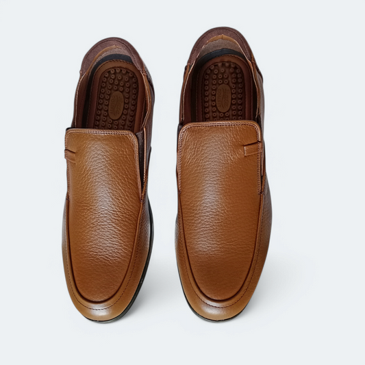 Leather Medicated Shoes for Men | Mustard leather