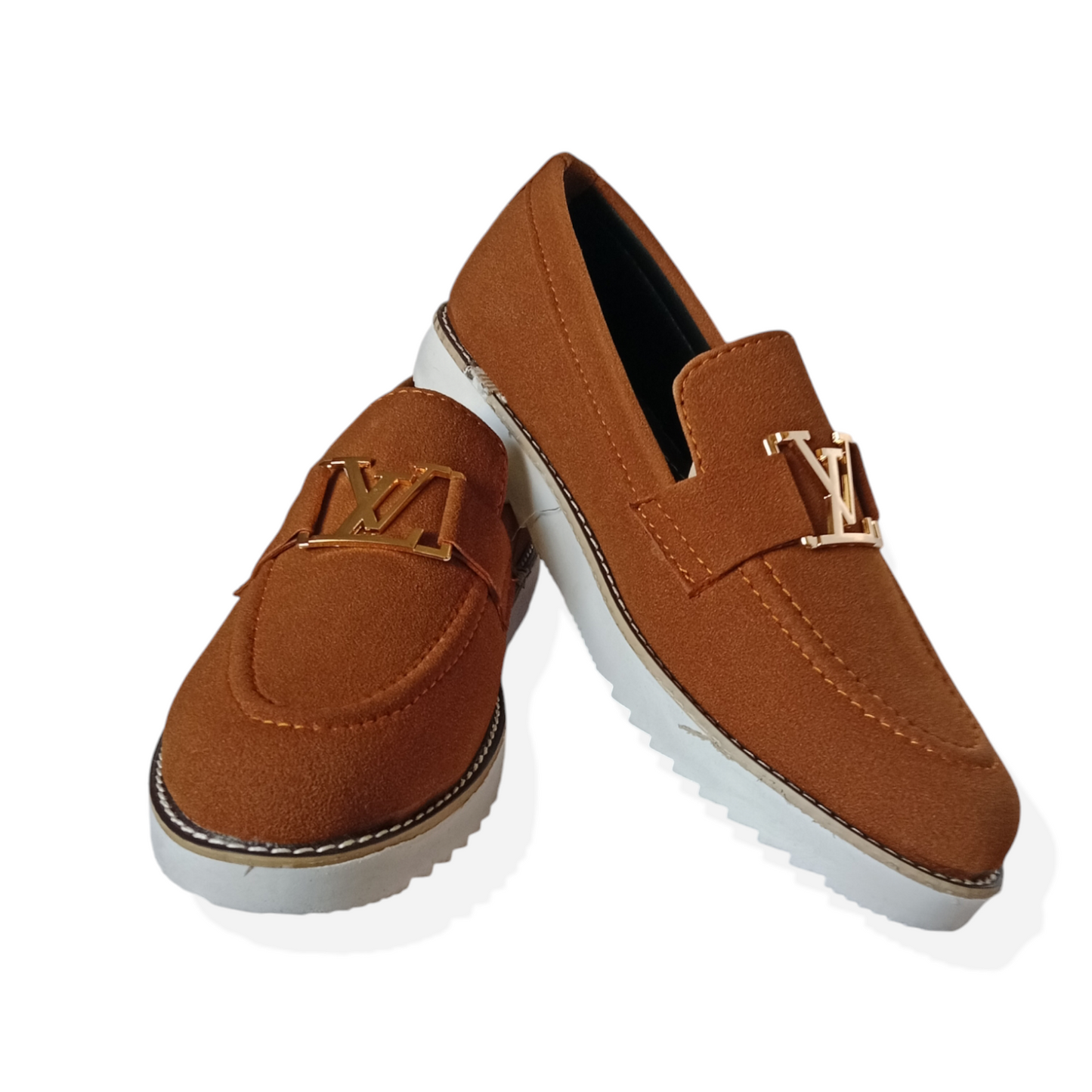 Men's LV Buckle Suede formal shoes