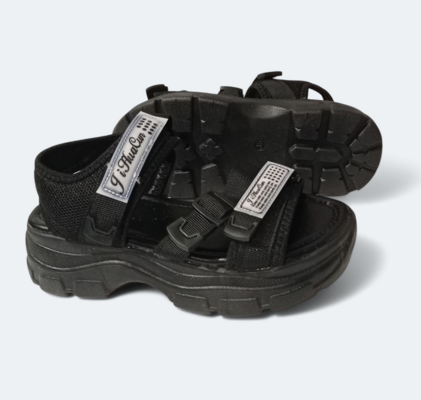 Black chunky sandals| Women's thick sole Stylish sandals