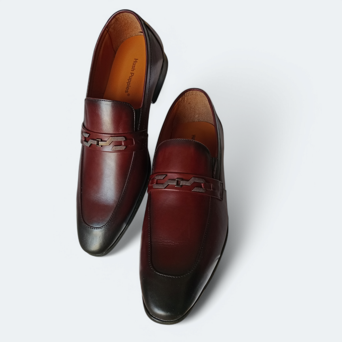 Classic leather shoes Double shade Maroon black formal shoes