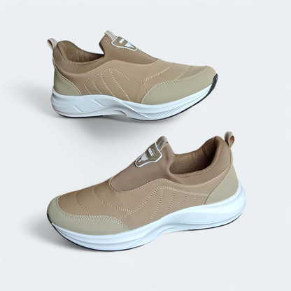 Comfortable Skechers shoes| Men's khaki without lace walking shoes