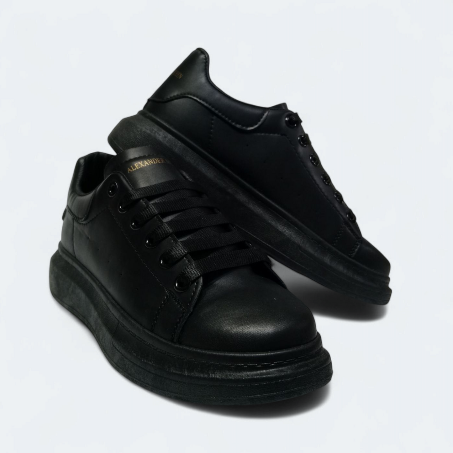 Black Alexander Sneakers shoes| High sole black sneakers