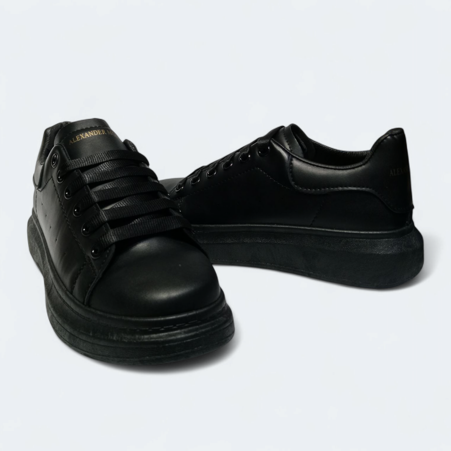 Black Alexander Sneakers shoes| High sole black sneakers