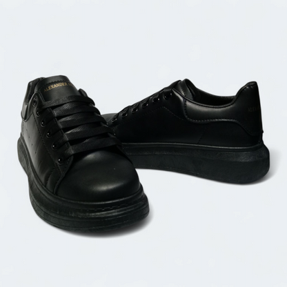Black Alexander Sneakers shoes| High sole black sneakers