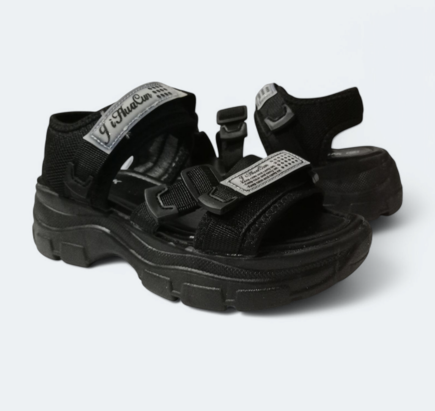 Black chunky sandals| Women's thick sole Stylish sandals