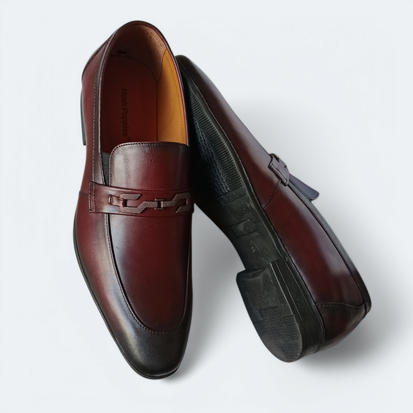 Classic leather shoes Double shade Maroon black formal shoes