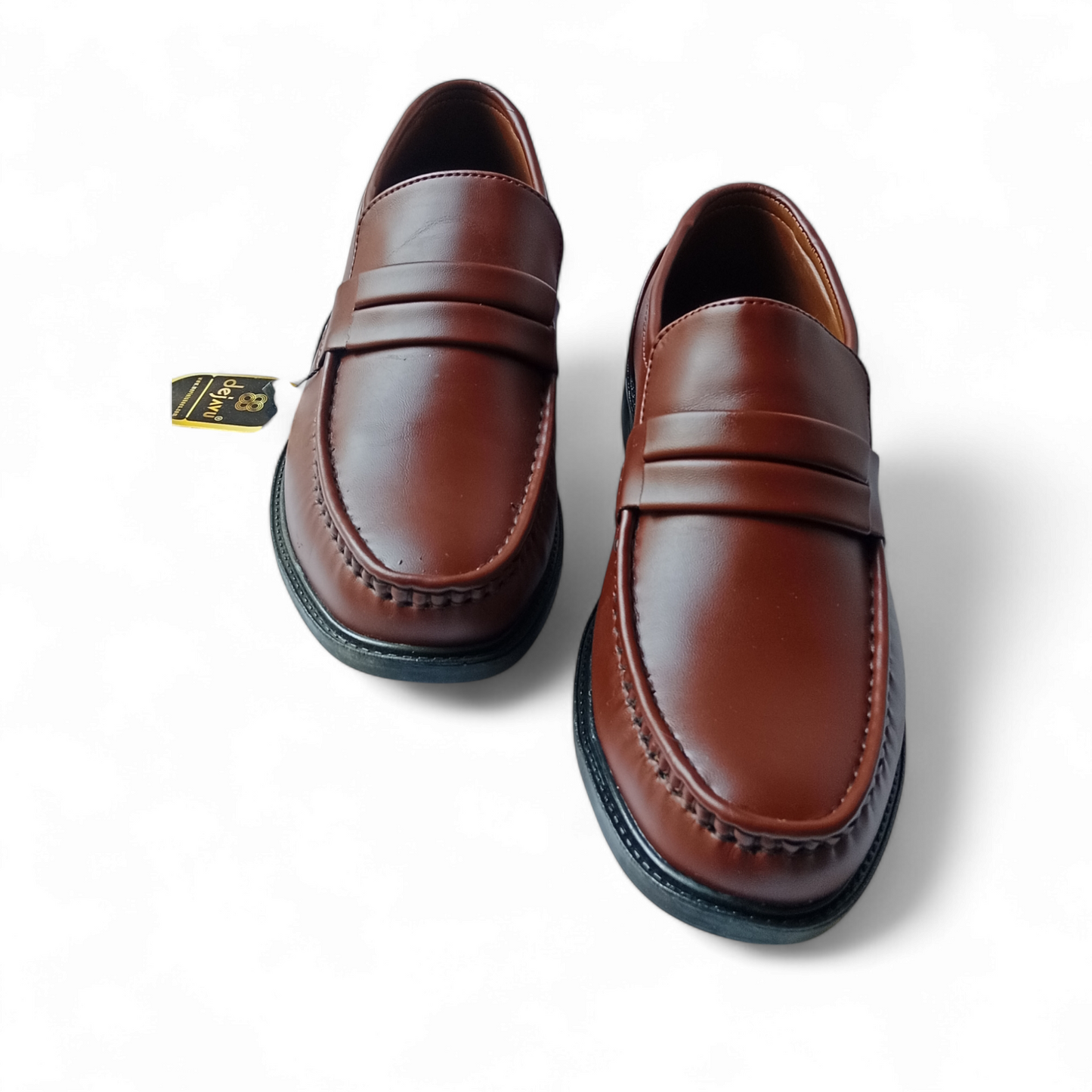 Men's leather loafers shoes Brown formal dress shoes