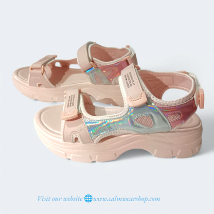 Women's thick sole sandals| Pink chunky sandals