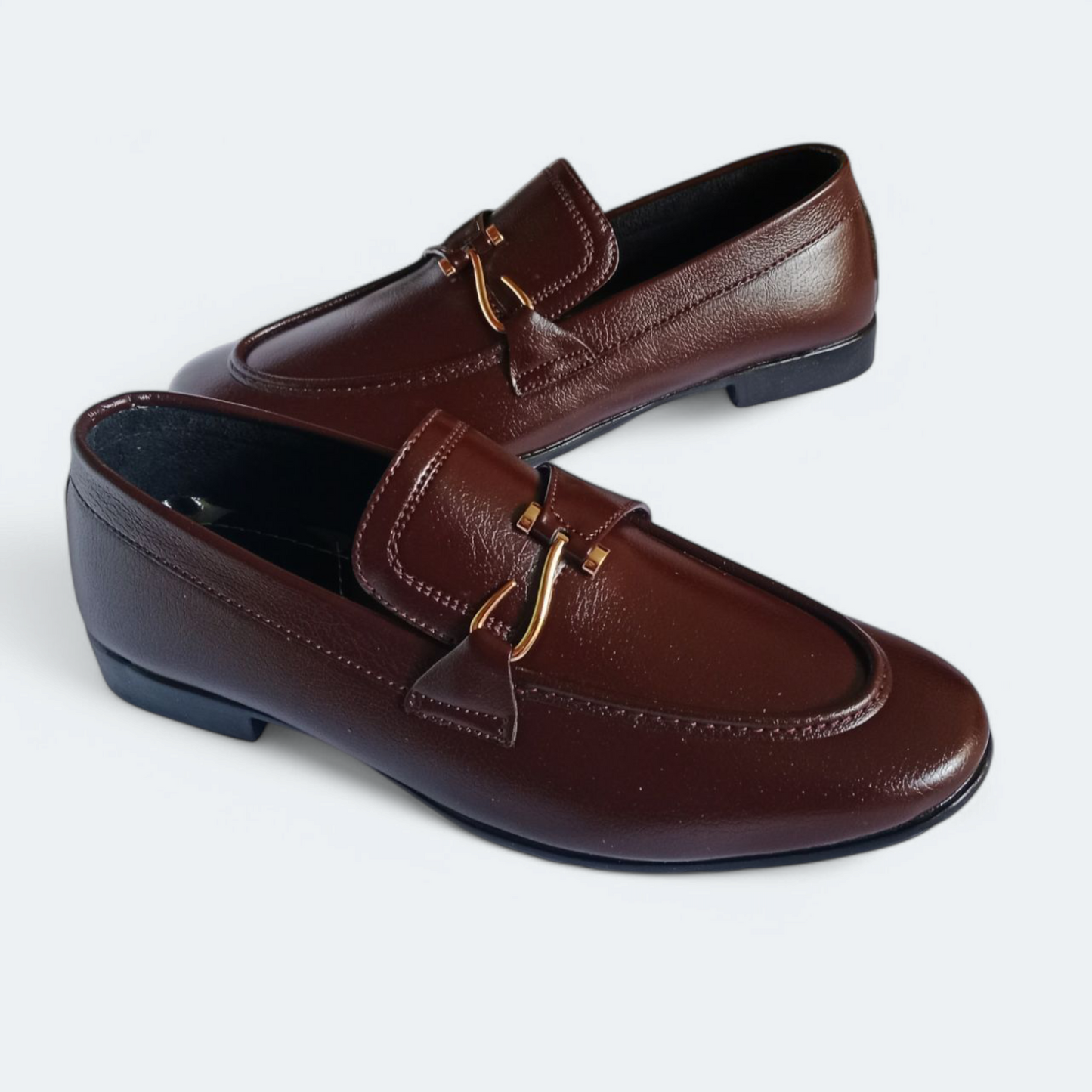 Brown Formal shoes & buckle