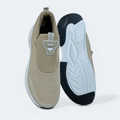 Comfortable Skechers shoes| Men's khaki without lace walking shoes